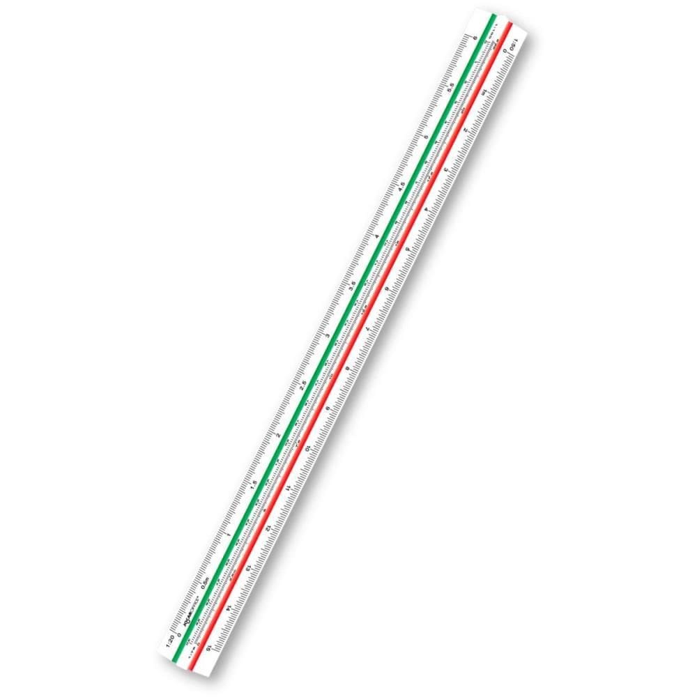 Escalímetro Triangular 30cm com 6 Escalas - Leonora