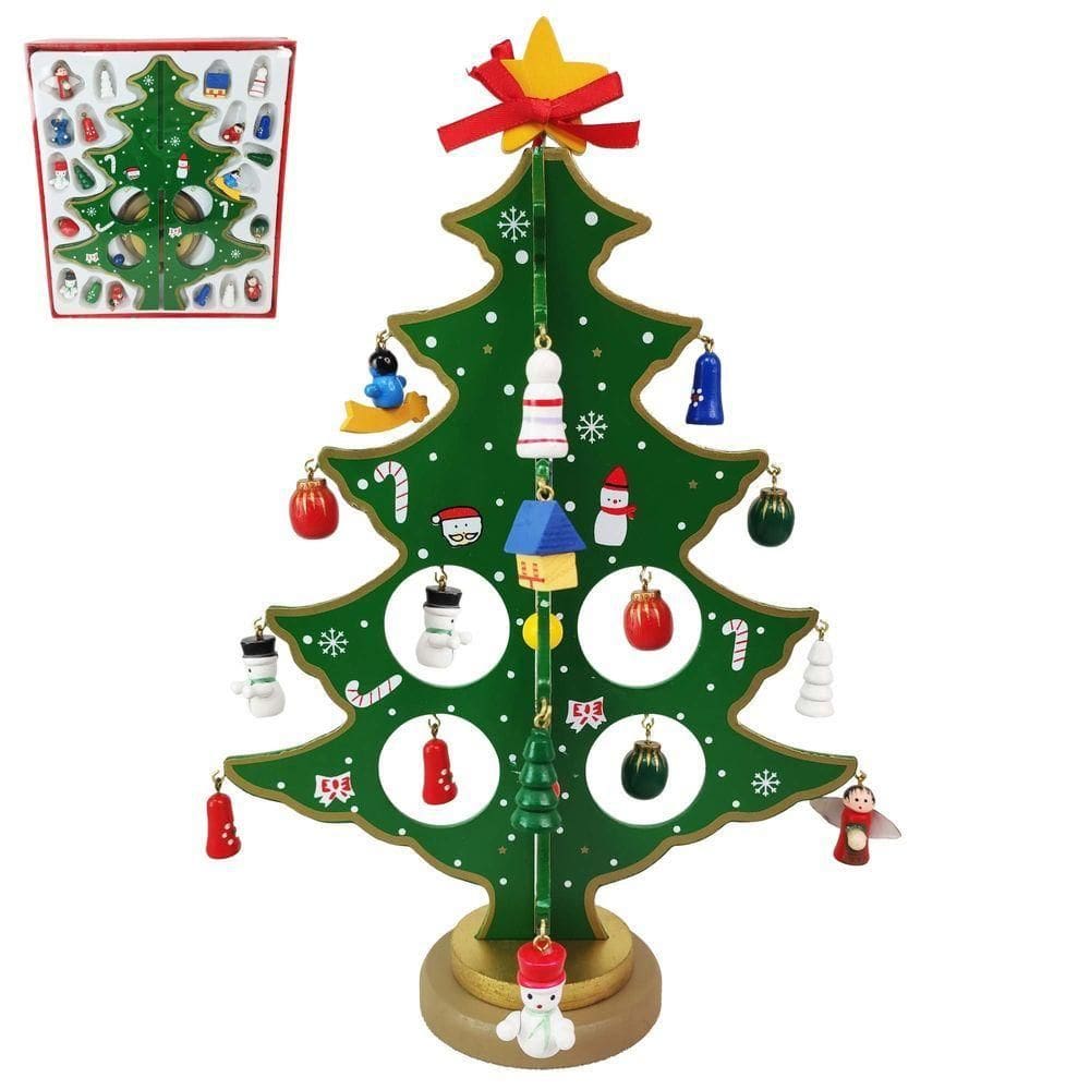 Coleçao Natal Bonequinhos Natalino Mini Arvore Madeira (919)