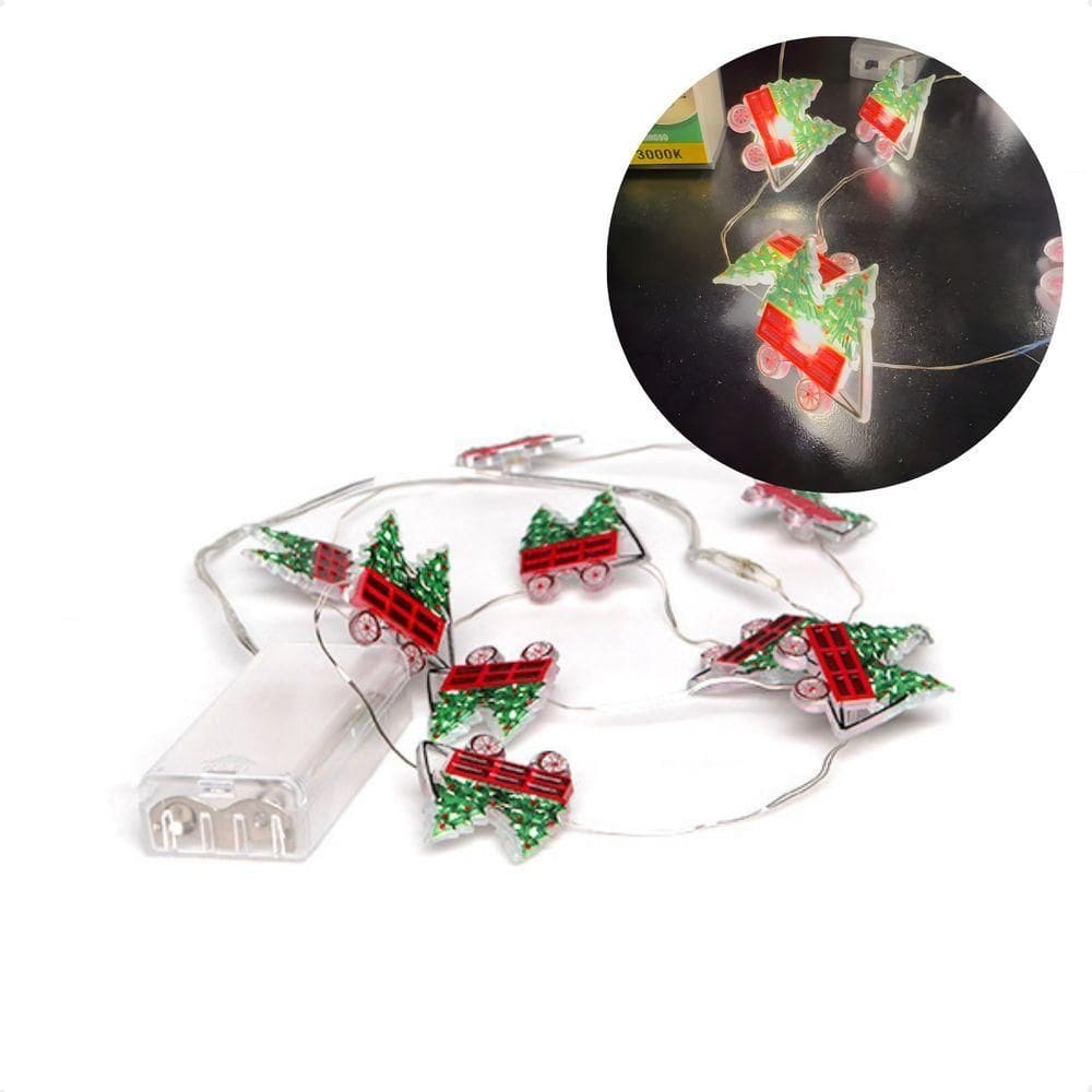 Cordão Luminoso Natalino 1 Metro Led 10 Mini Trenó Taschibra