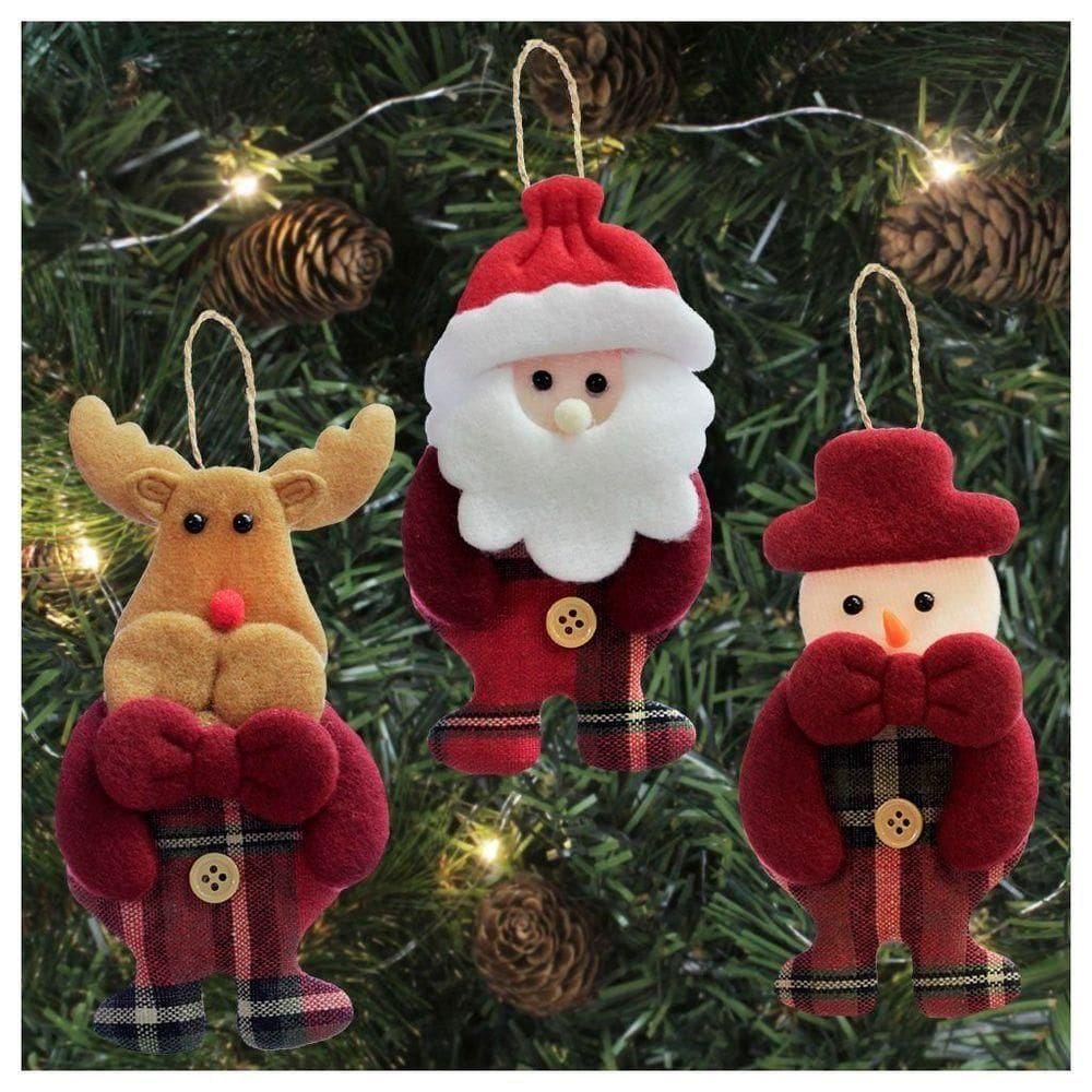 Kit Conjunto 30 Enfeites De Natal Pendente Para Arvore 9cm