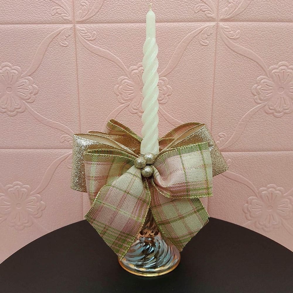 Castiçal Aparador Porta Vela Arranjo Centro Mesa Natal 35cm B