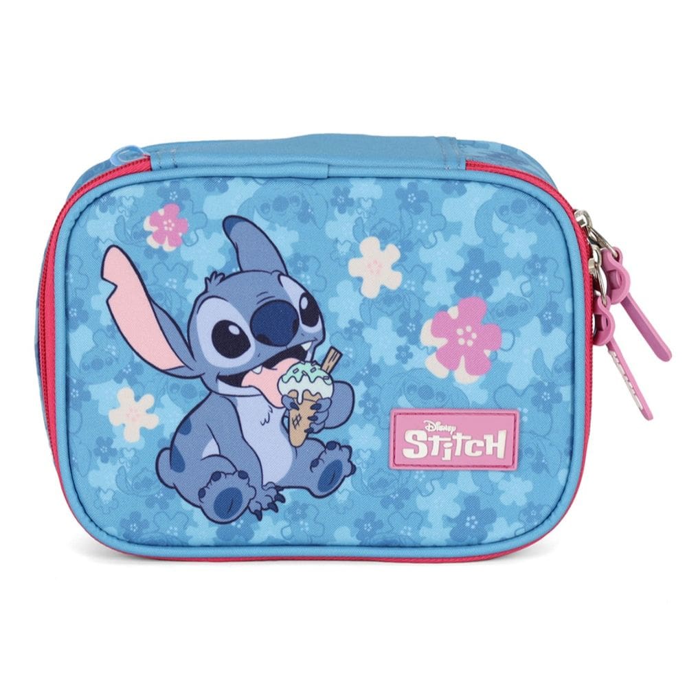 Estojo Box Stitch Disney Pink Juvenil Escola Compacto Menina