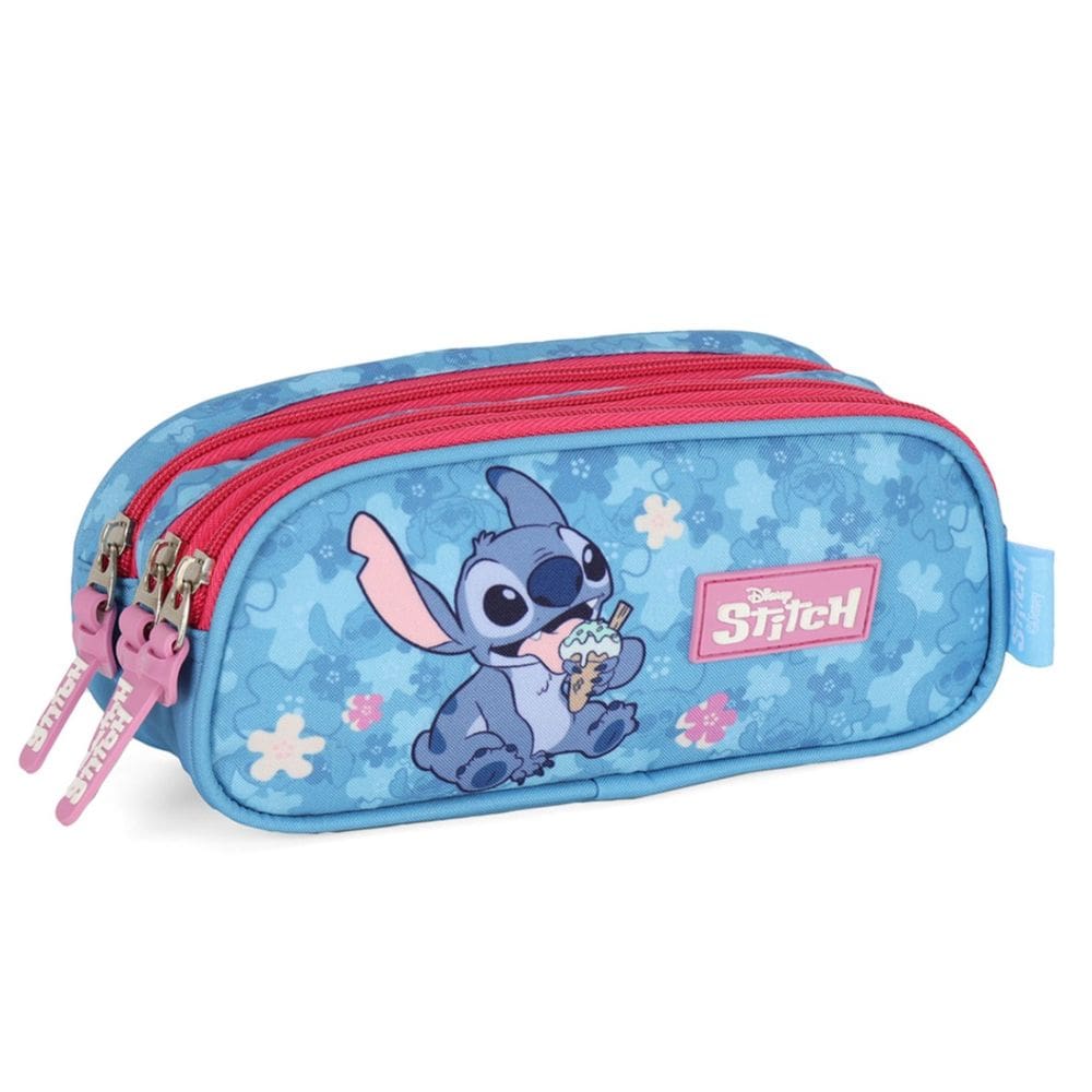 Estojo Escolar Repartições Lilo Stitch Disney Menina Pink