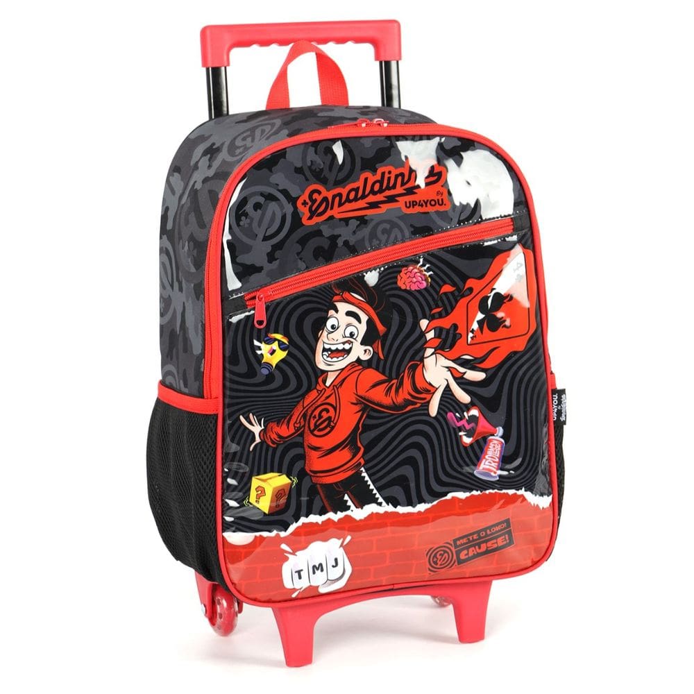 Mochila Rodinha Enaldinho Youtuber Trolagem Preto Luxcel