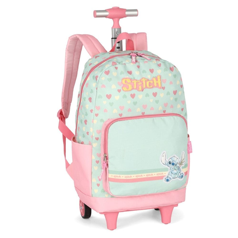 Mochila Grande Rodinha Lilo Stitch Reforçada Juvenil Verde