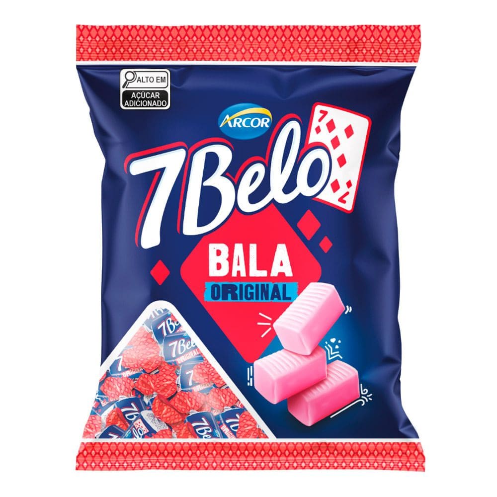 Balas Arcor 7Belo Sabor Framboesa 90g