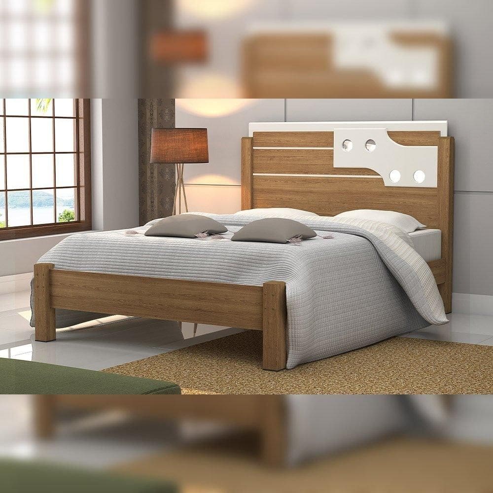 Cama Luiza Solt, Freijó/Off White - Vitamov