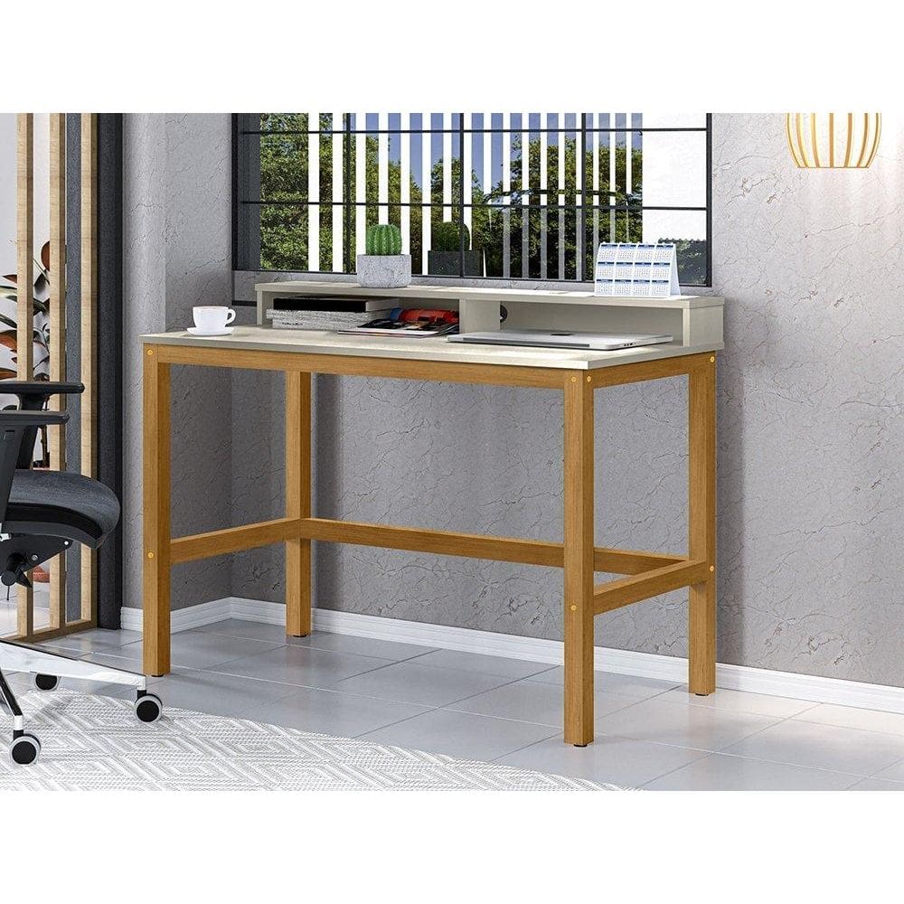 Escrivaninha Califórnia Off White / Amêndoa - Tebarrot