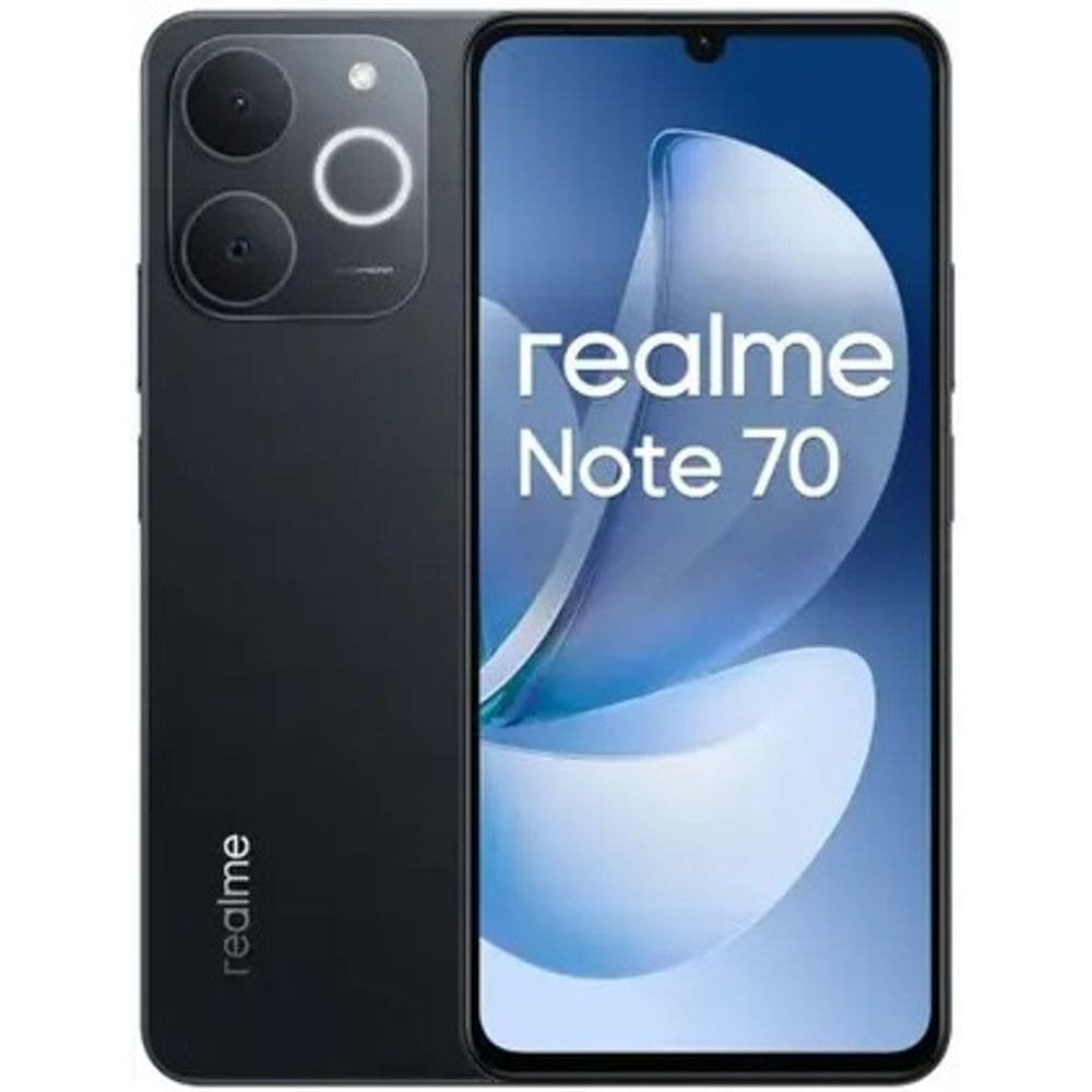 Smartphone Realme Note 70 256GB 8GB RAM Preto Dual Chip 4G Tela 6,74” Câmera 13MP Bateria 6300mAh