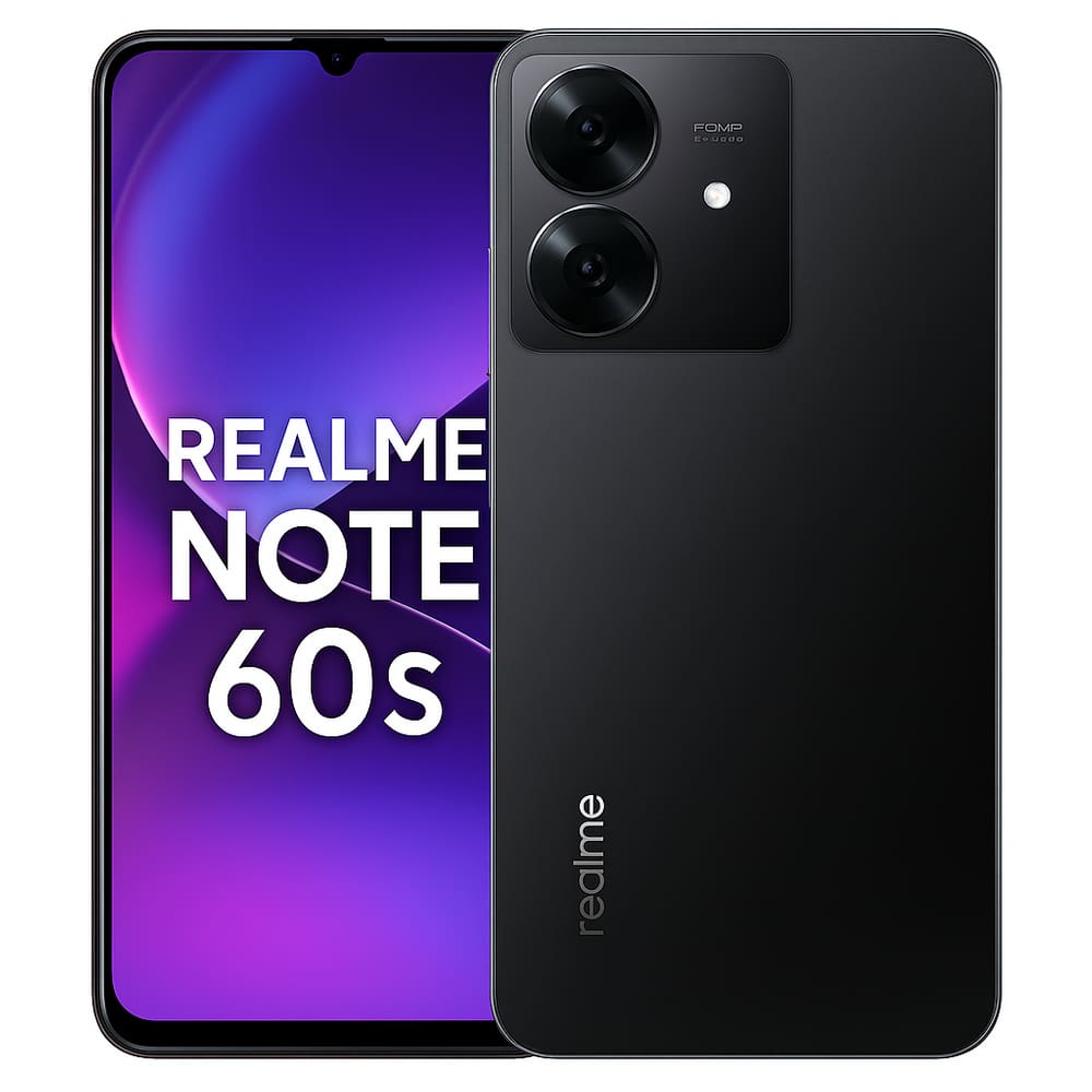 Smartphone Celular realme Note 60s, 256GB, 8GB RAM, Android 14, Tela 6,74? 90Hz, Câmera 64MP, Bateria 5000mAh, Dual SIM, Preto