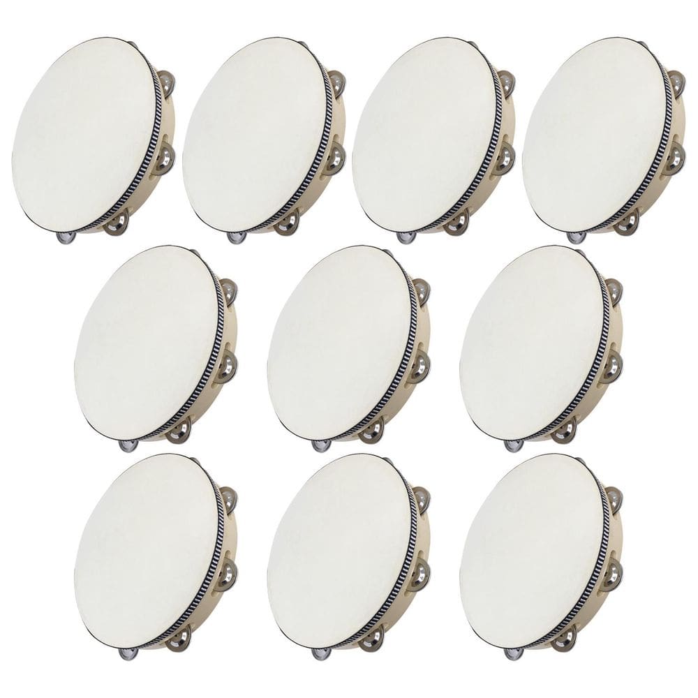 Kit 50 Pandeiros Redondo de Madeira 10” Pele Natural New York