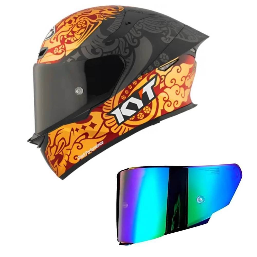Capacete KYT TT Revo Enea Indonésia Réplica 2023 Mais Viseira Camaleão
