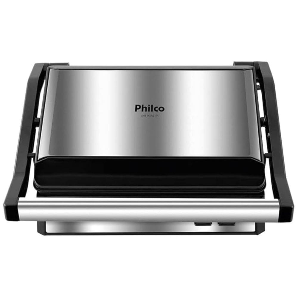 Sanduicheira e Grill 2 em 1 Inox Chapa 22x14 Antiaderente Maxx Clean Abertura 180° Philco