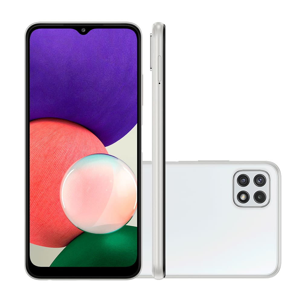 Smartphone Samsung Galaxy A22 4G 128GB Tela 6.4`` Dual Chip 4GB RAM Câm.Quádrupla+Selfie 13MP