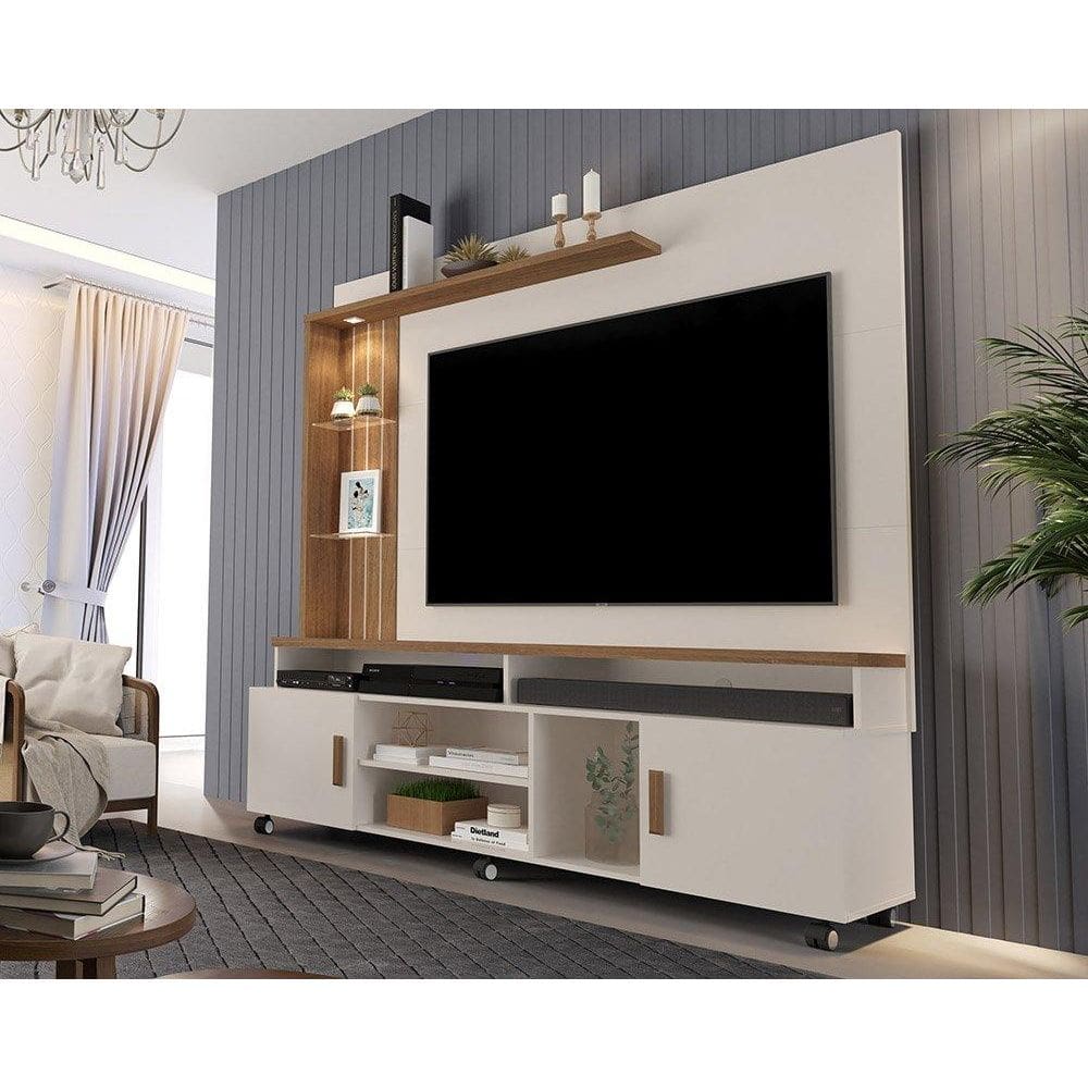 Home para TVs até 65” Ocean Off White e Canela Carmolar