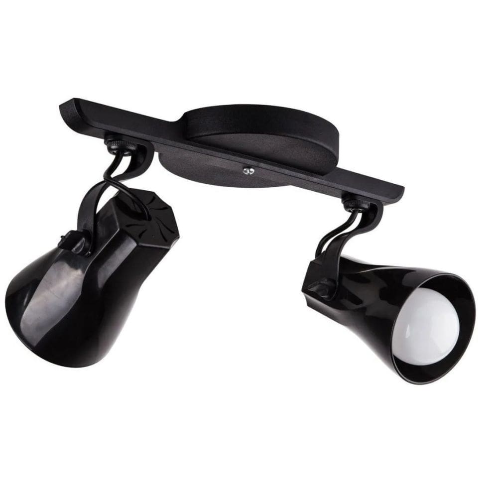 Spot Trilho Duplo Octa 2 Sobrepor Direcionável E-27 Preto