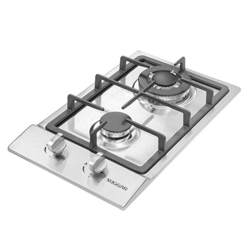 Fogão De Mesa Cooktop 2 Bocas Aço Inox À Gás Suggar FG2002IX