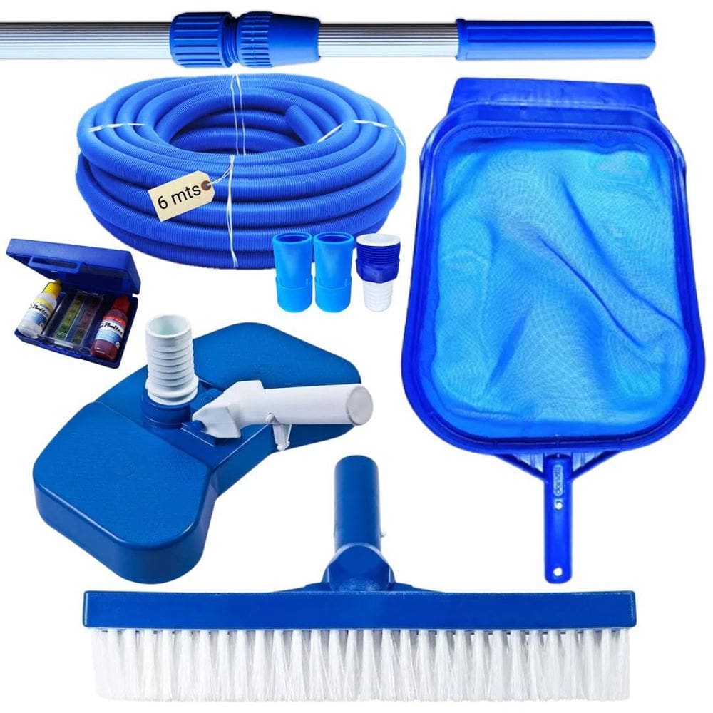 Kit Limpeza Piscinas Mangueira Ecológica 6Mt Cabo 2Mt Estojo