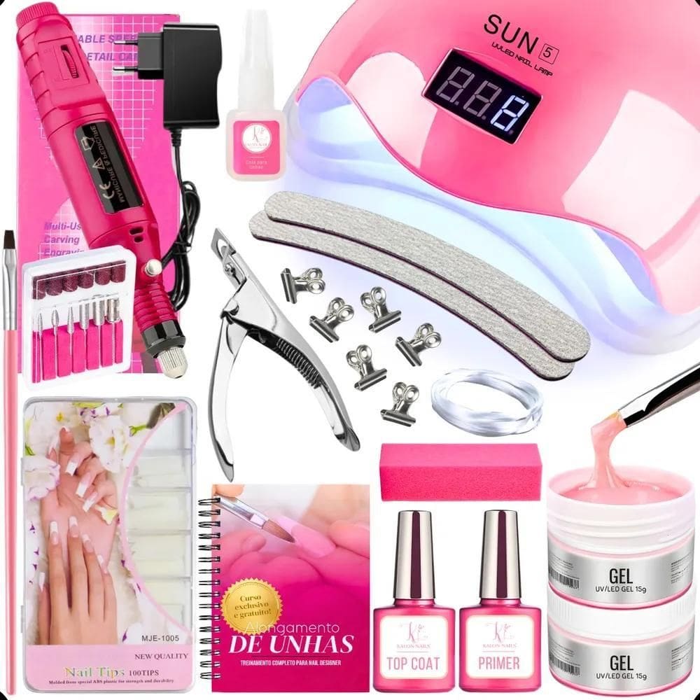 10X Kit De Unhas Gel Completo Quite Inicie Alongamentos De