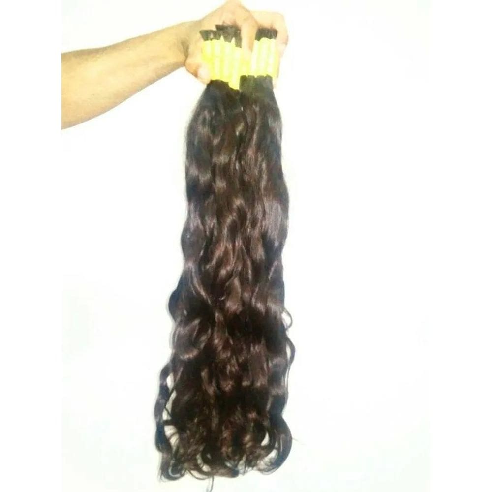 2X Cabelo Humano Liso Ondulado 50 A 55Cm 100Gr  Cabelo Virge