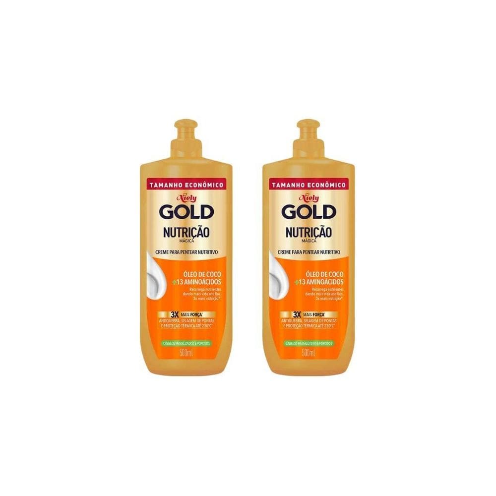 Creme Para Pentear Niely Gold 500Ml Nutriçao Kit 2 Unidades