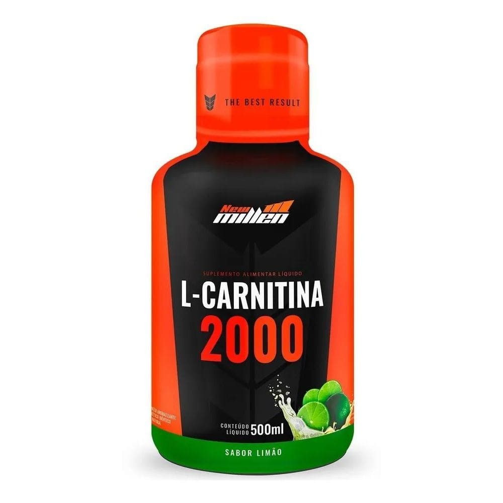 2X Suplemento Em Líquido New Millen L-Carnitina Sabor Limão