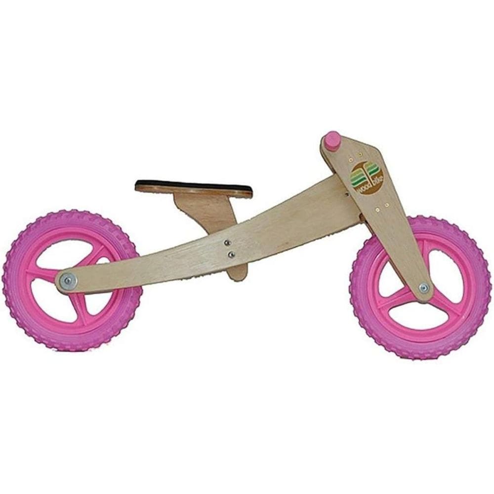 Bicicleta Infantil Em Madeira 3 Em 1 Camara Woodbox - Rosa