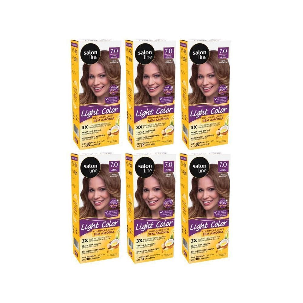 Coloraçao Light Color 70 Louro Natural - Kit Com 6Un