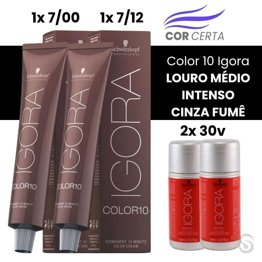 Igora Color 10 Louro Médio Intenso Cinza Fumê