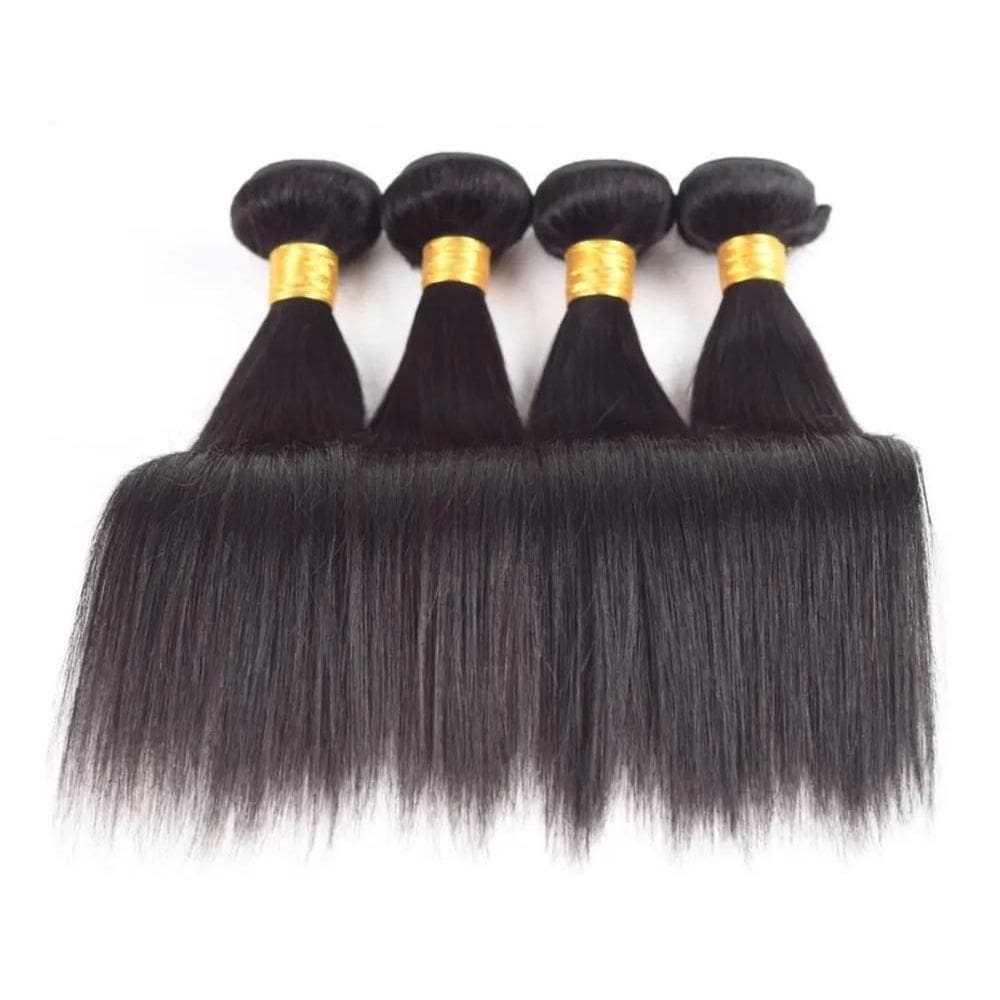 2X Cabelo Humano Natural Mega Hair Liso Na Tela 65Cm - 100G