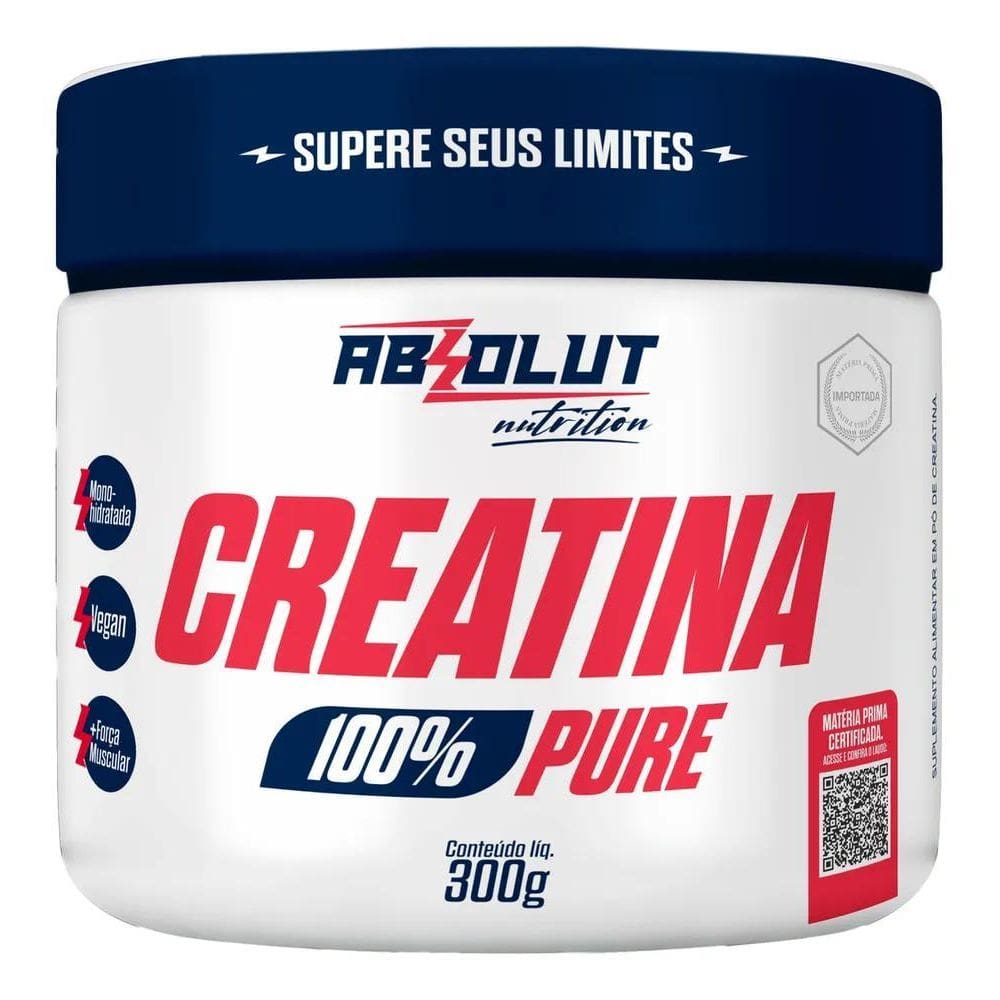 2X Creatina 100% Pure 300G Absolut Sabor Sem Sabor