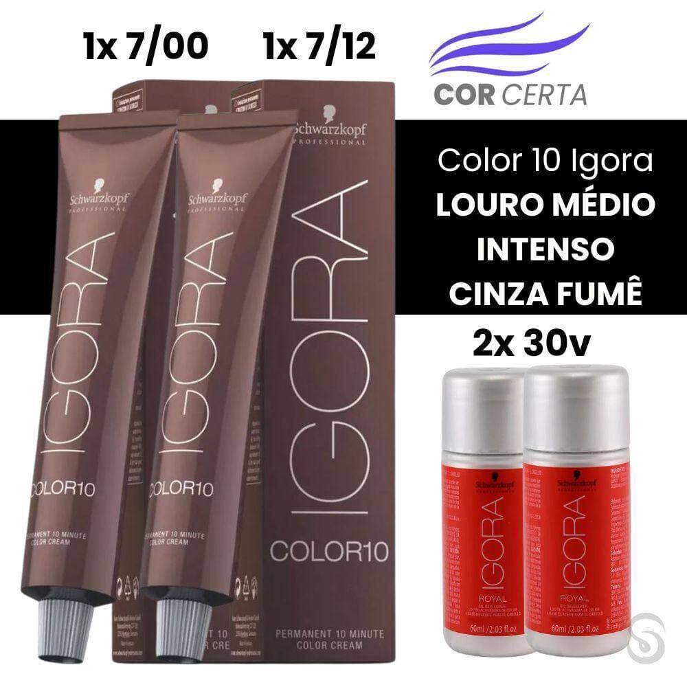 Igora Color 10 Louro Médio Intenso Cinza Fumê