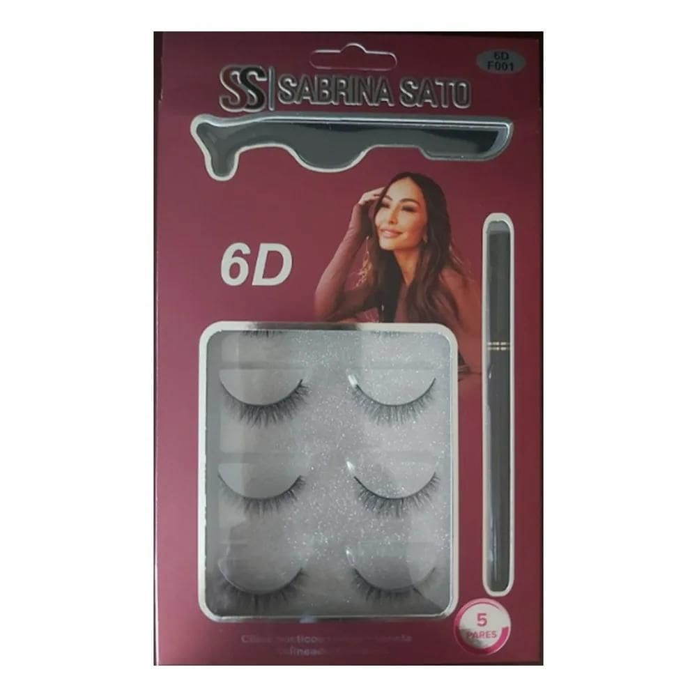 2X Kit De 5 Pares De Cilios Sabrina Sato C/Delineador Magnét