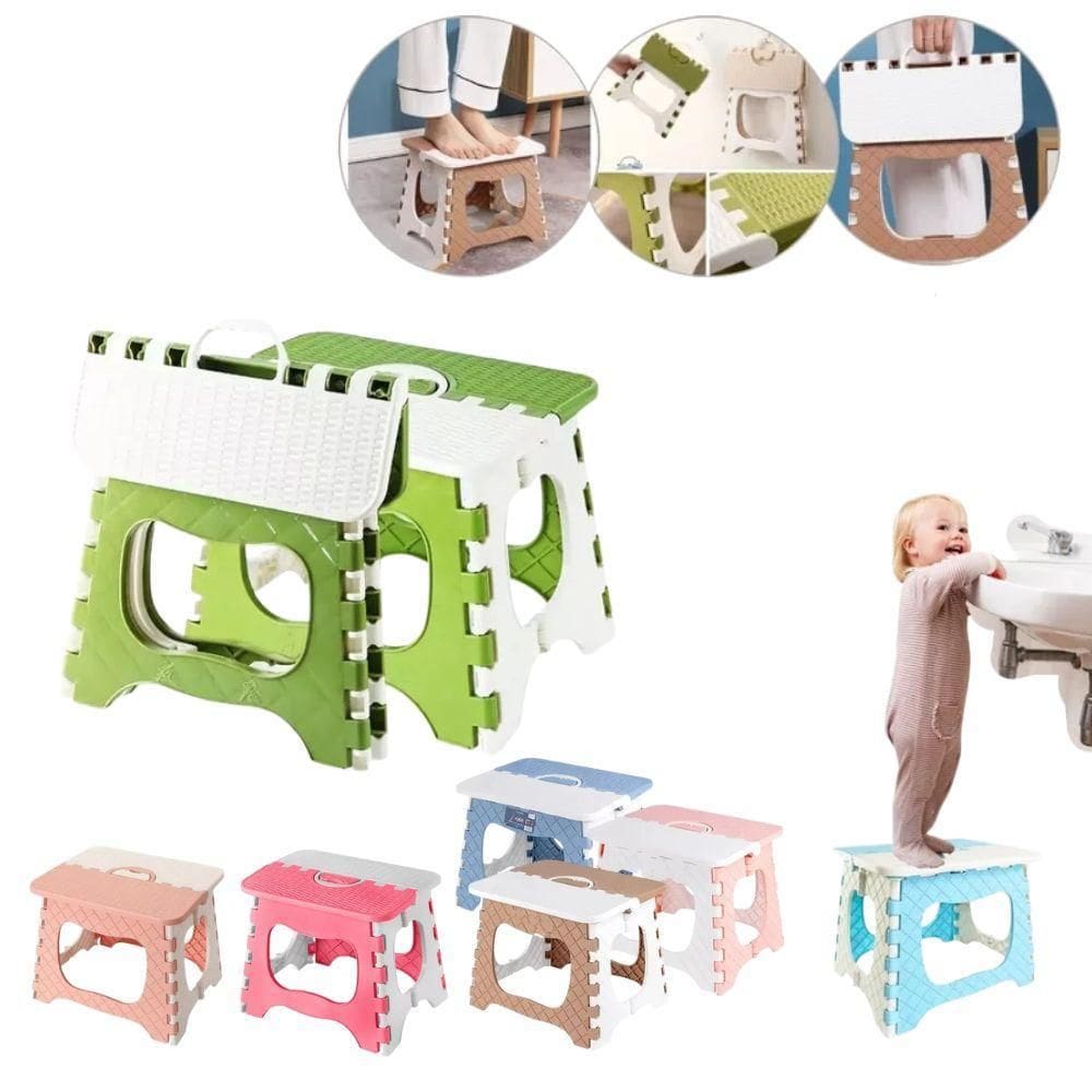 Banqueta Dobrável Infantil Banquinho Portátil Reforçado