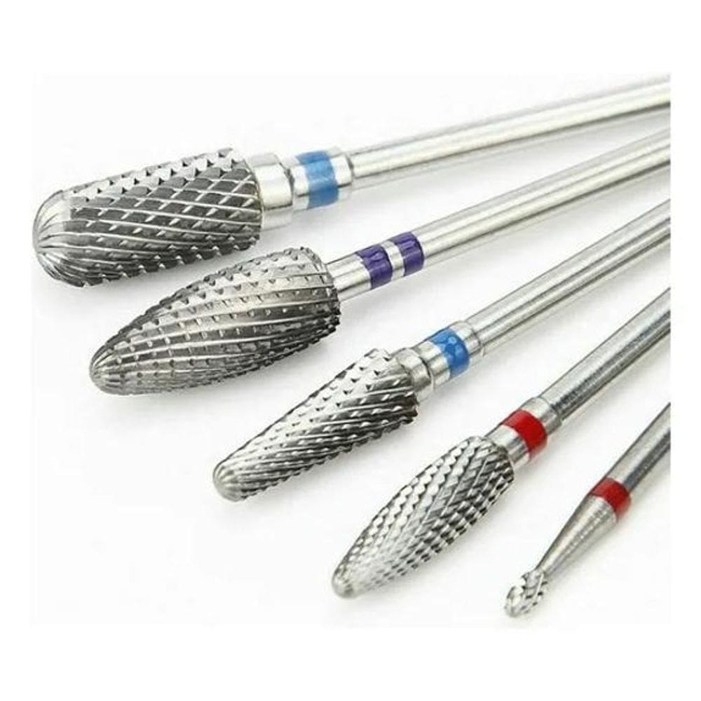 Kit 5 Brocas Tungstênio Unhas Gel Acrigel Fibra