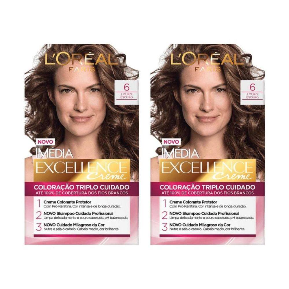 Coloraçao Imedia 6 Louro Escuro - Kit Com 2Un