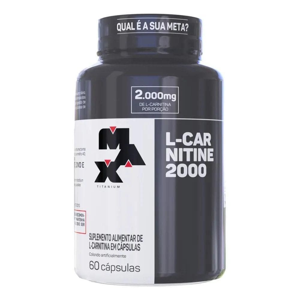 2X L- Carnitine 2000Mg 60 Cápsulas - Max Titanium Sabor Sem