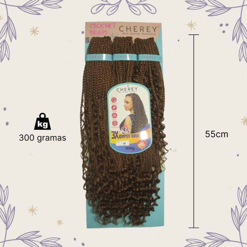 Aplique Gypsy 3X Cabelo Boho Box 300Gr Crochet Braid