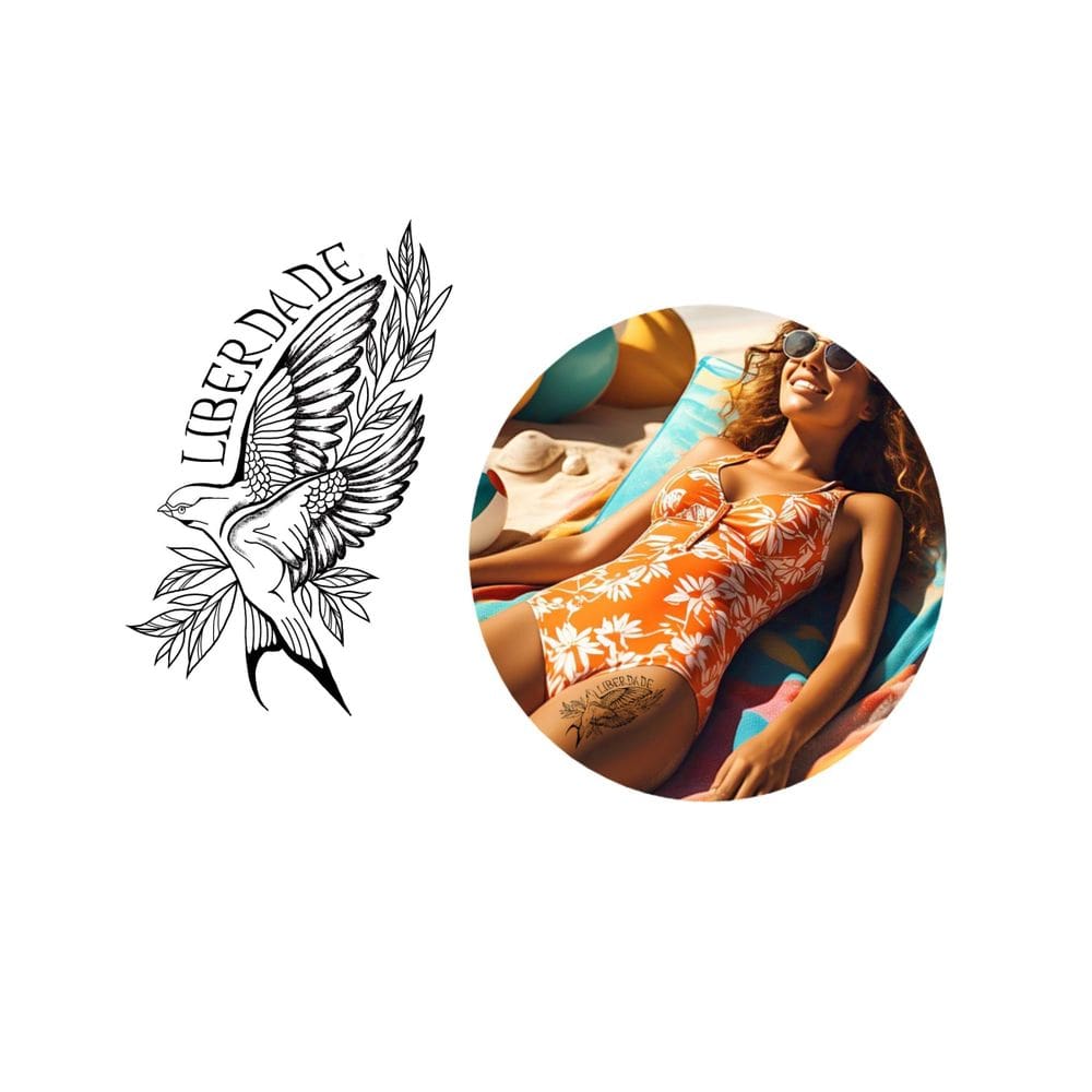 Tatuagem Temporária Passáro Liberdade 17X12 Cm