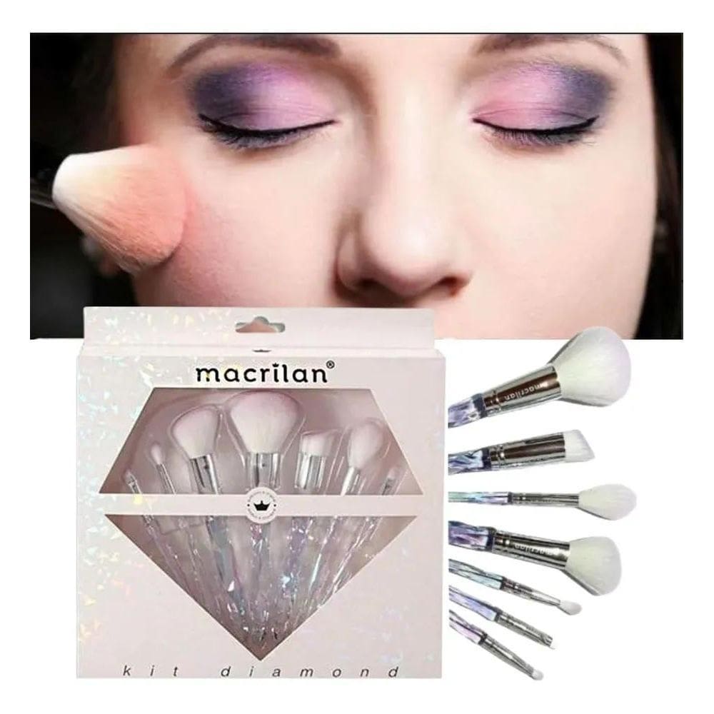 2X Kit C/7 Pincéis Profissionais Diamond Macrilan Ed003 Cor