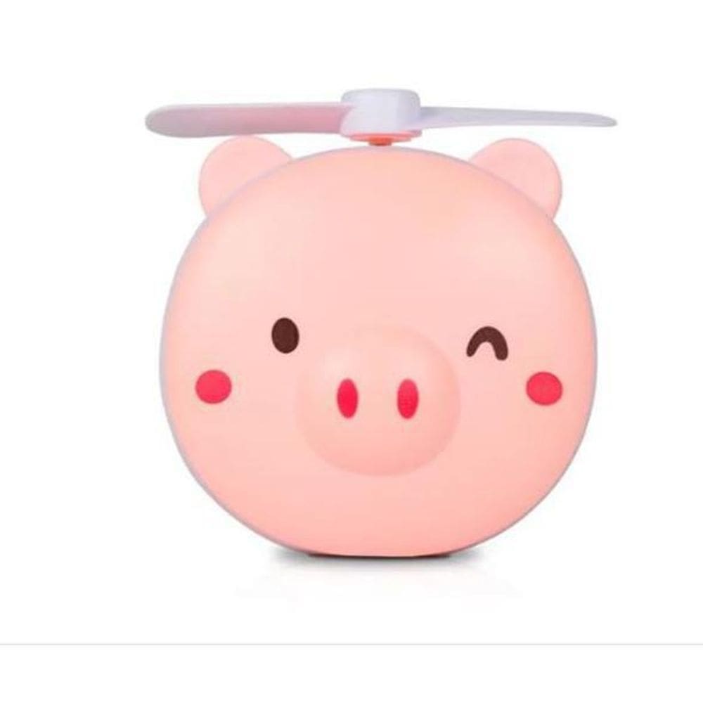 Espelho Led Maquiagem Com Ventilador Portátil Porquinho