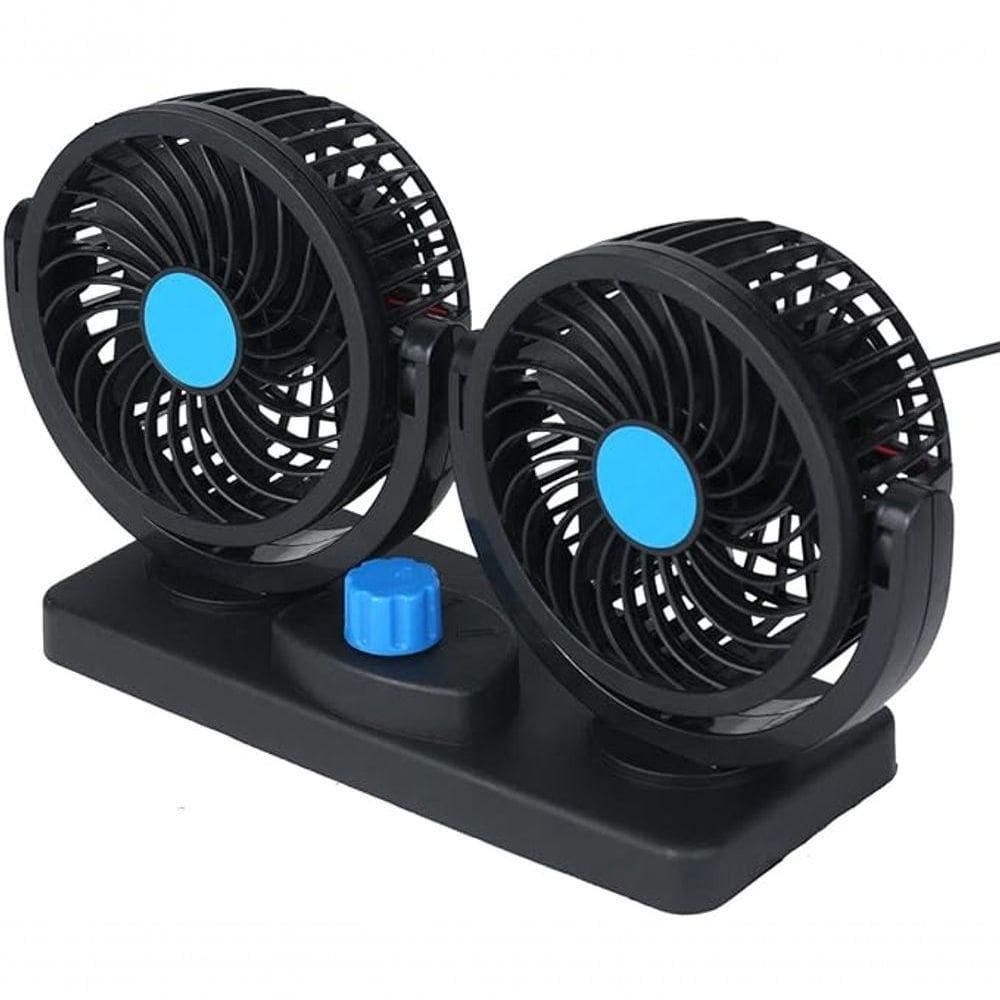 Ventilador Mini Automotivo Portátil 12v Elétrico Cabeça Dupl