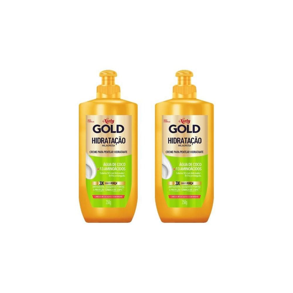 Creme Para Pentear Niely Gold 250G Agua Coco Hidra Milag-2Un