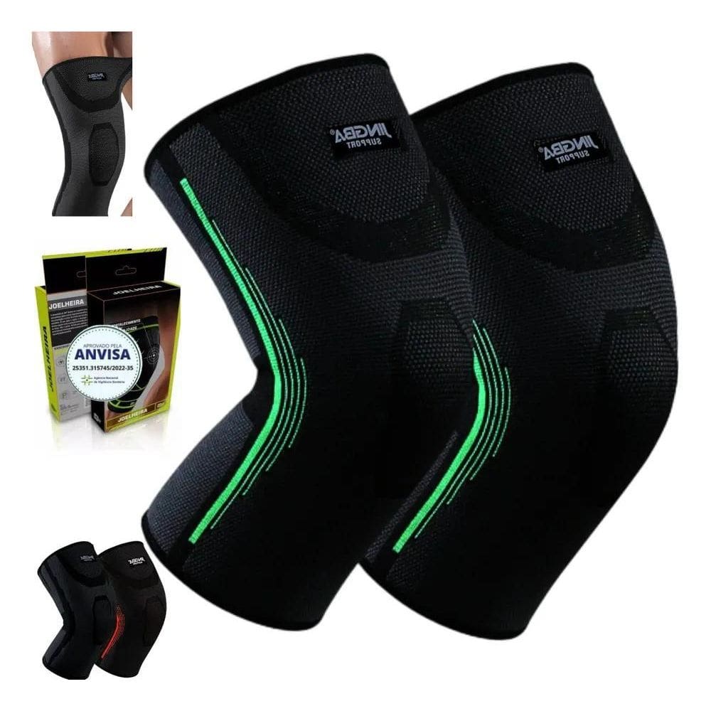 2X Kit 2 Joelheiras Compressão Premium Academia Corrida