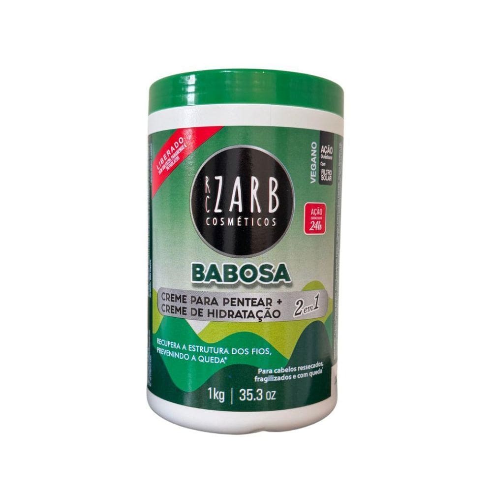 Creme 2 Em 1 Para Pentear + Hidratação Babosa Zarb 1Kg