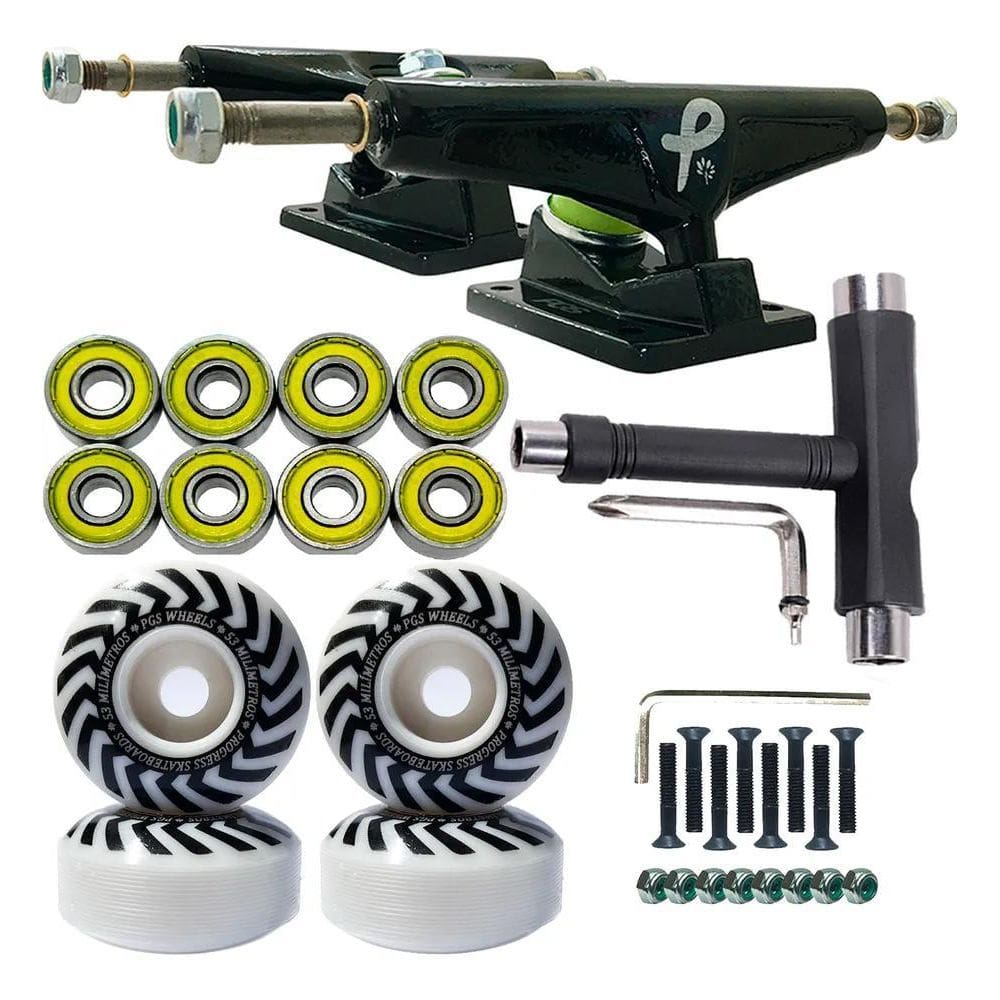 2X Truck Pgs Roda 53 Rolamento Abec Chave De Sk