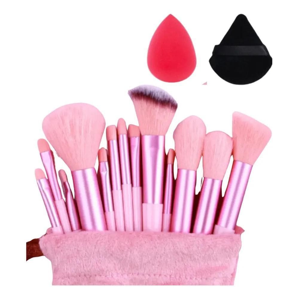 2X Pincel Maquiagem Kit 13 Peças Com Estojo
