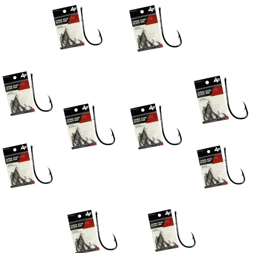 Albatroz Kit 10 Cartelas Anzol Farpa 4330 Niq N.4 Bln 28Un