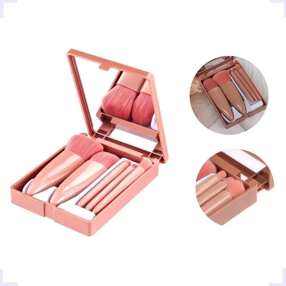 2X Kit Pincel Make Festa Viagem Rapida Aplicação Cor Bege