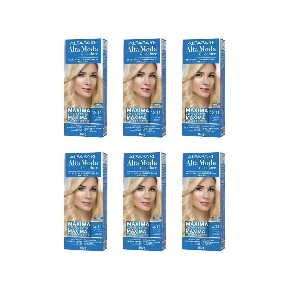 Coloraçao Alta Moda 12.11 Louro Plat Cza Intenso 150G - 6Un